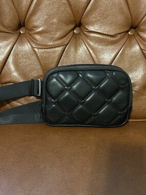 Quilted Black Belt Bag